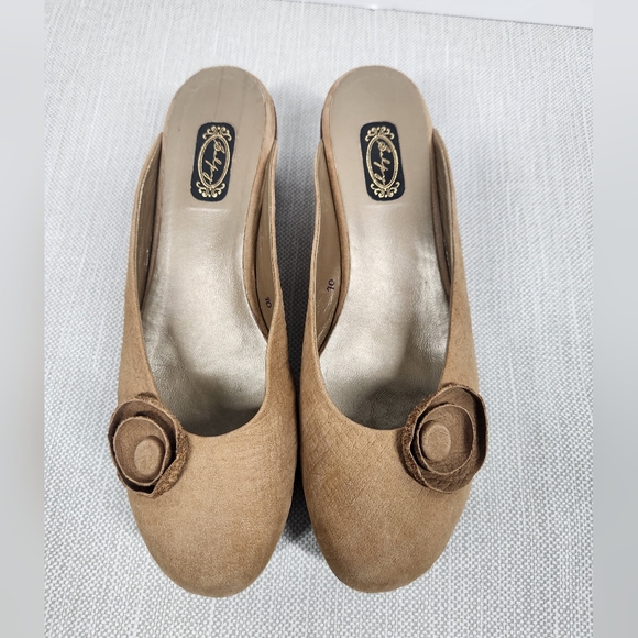 Salpy Size 10 Tan Leather Mules Boho Handmade - Picture 10 of 14